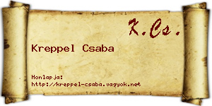 Kreppel Csaba névjegykártya